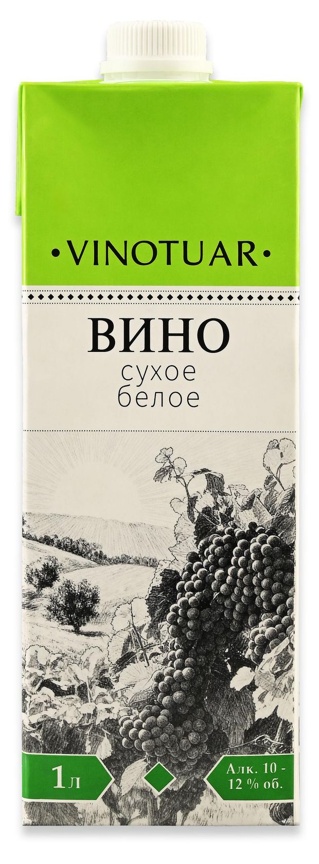 Вино Vinotuar белое сухое Россия, 1 л