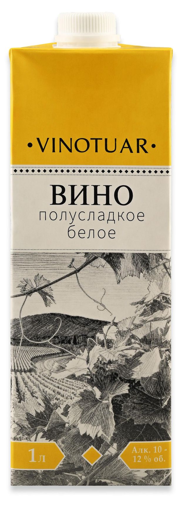Вино Vinotuar белое полусладкое Россия, 1 л