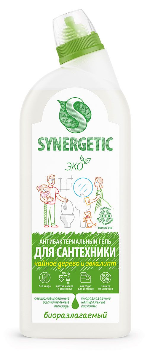 Средство для сантехники Synergetic Чайное дерево и эвкалипт биоразлагаемый, 700 мл