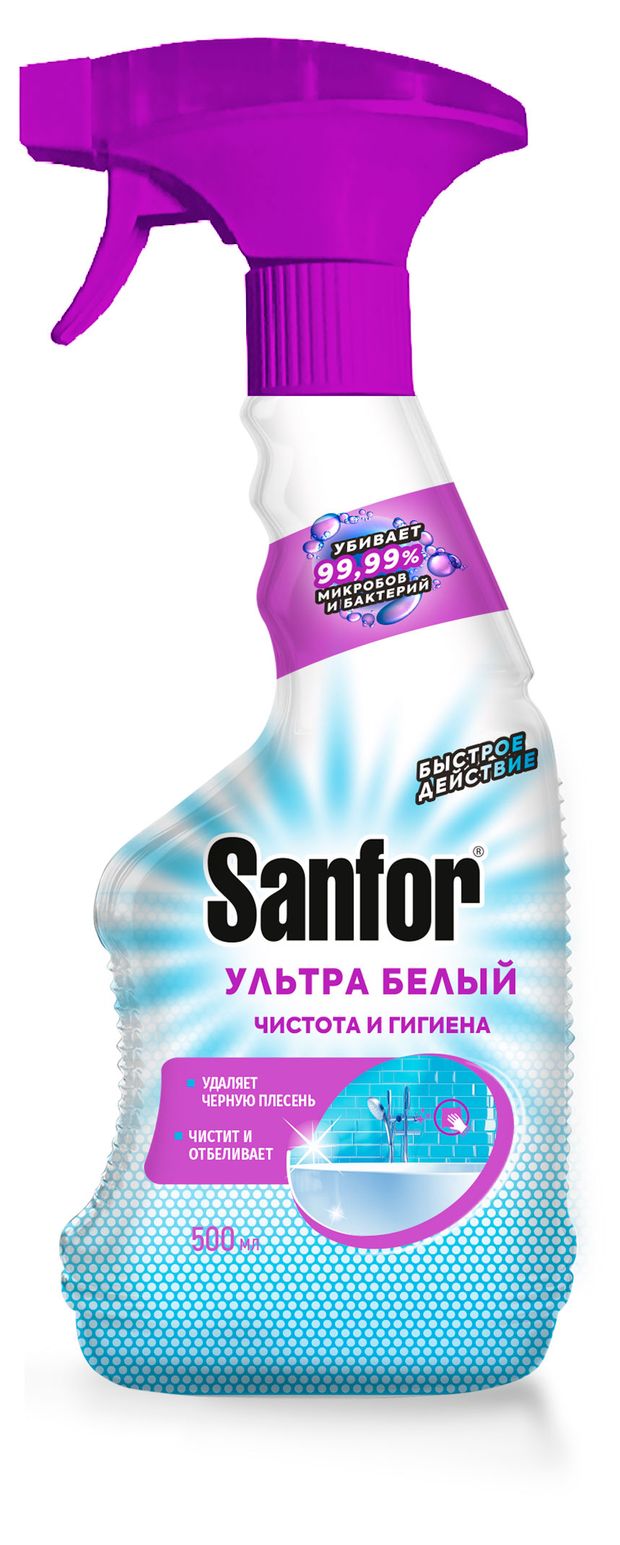 фото Спрей sanfor ультра белый чистит и отбеливает, 500 мл