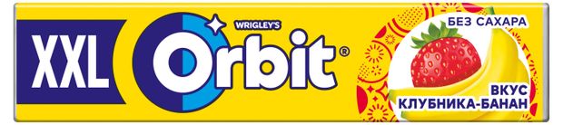 Резинка жевательная Orbit XXL клубника-банан без сахара, 19 г