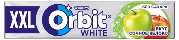 Резинка жевательная Orbit XXL сочное яблоко без сахара, 19 г
