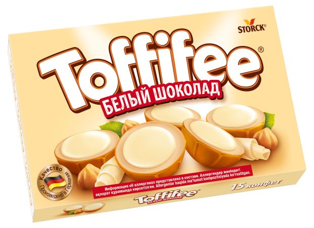 Конфеты Toffifee с лесным орехом и белым шоколадом Германия, 125 г