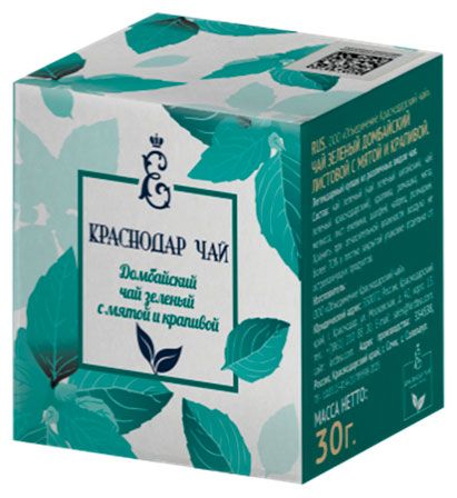 Чай зеленый Краснодар Чай с мятой и крапивой, 30 г