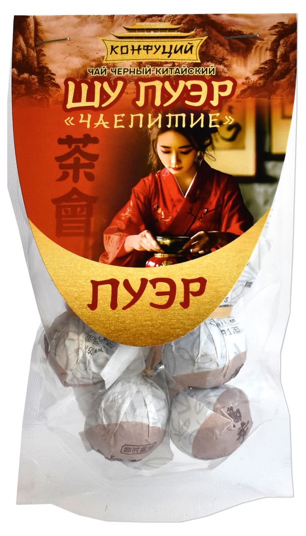 Чай черный Конфуций Чаепитие Шу Пуэр, 28 г