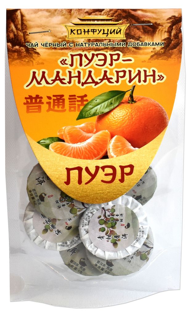 Чай черный Конфуций Пуэр-мандарин, 33 г