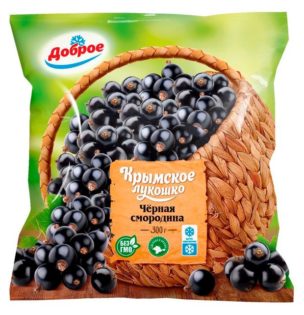 Черная смородина Крымское Лукошко замороженная, 300 г