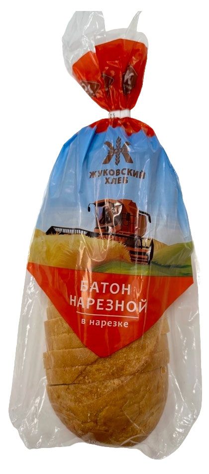 Батон пшеничный Жуковский хлеб Нарезной в нарезке, 400 г