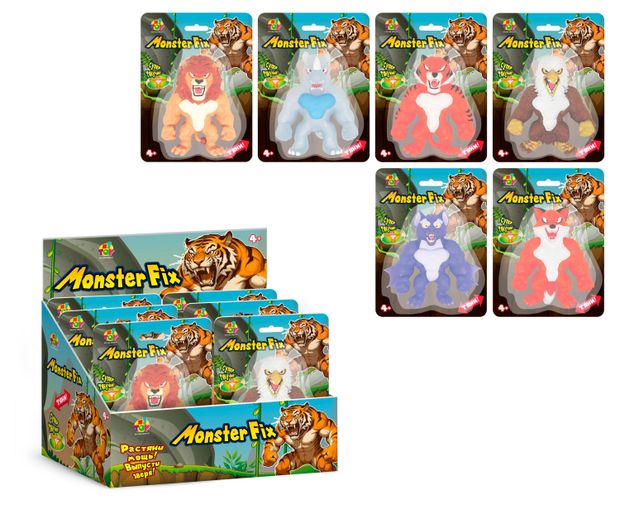 Игрушка-антистресс 1TOY Монстр фикс, 1 шт в ассортименте