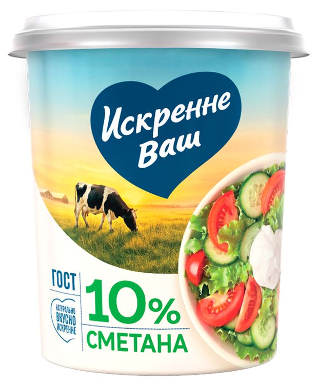 Сметана Искренне Ваш 10% БЗМЖ, 300 г