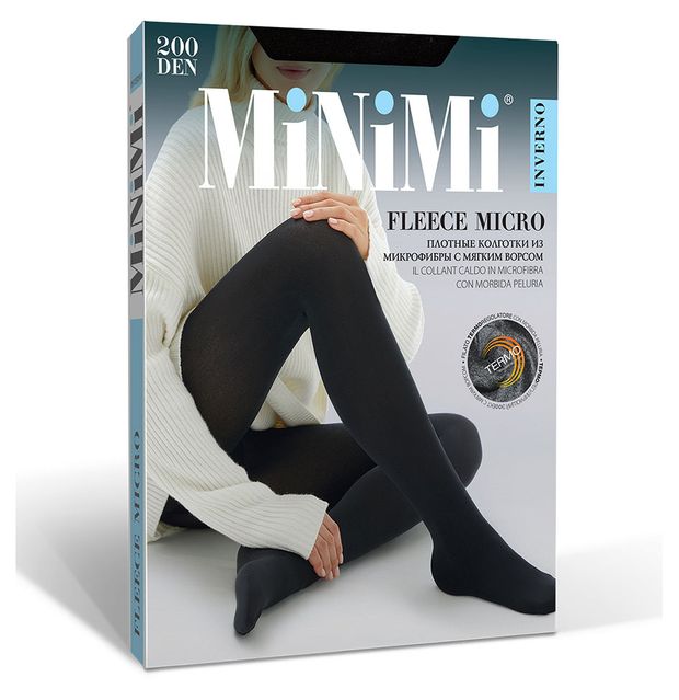Колготки женские fleece micro 200 den nero, р 4