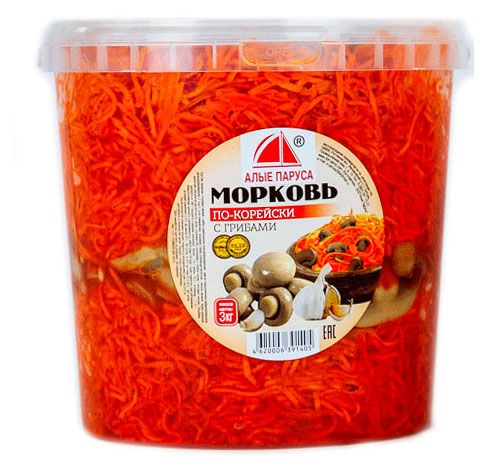 Морковь с грибами по-корейски, вес