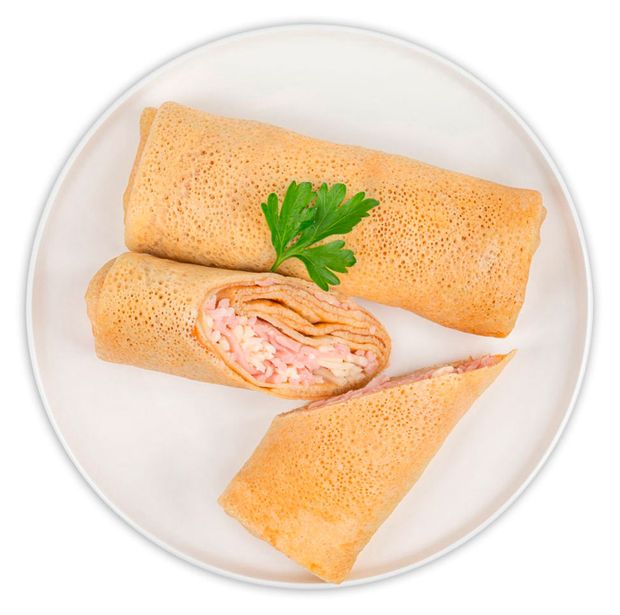 Блинчики с ветчиной и сыром, вес