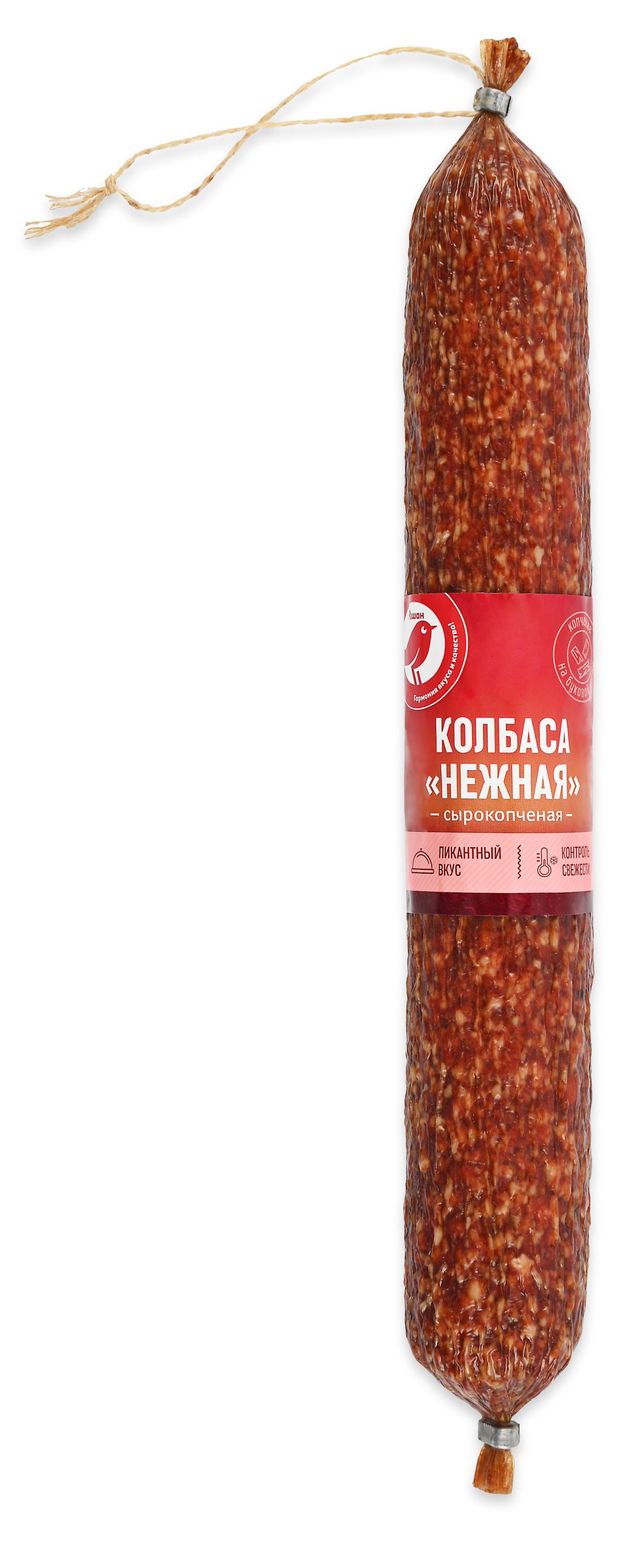 Колбаса сырокопченая АШАН Красная птица Нежная, 350 г