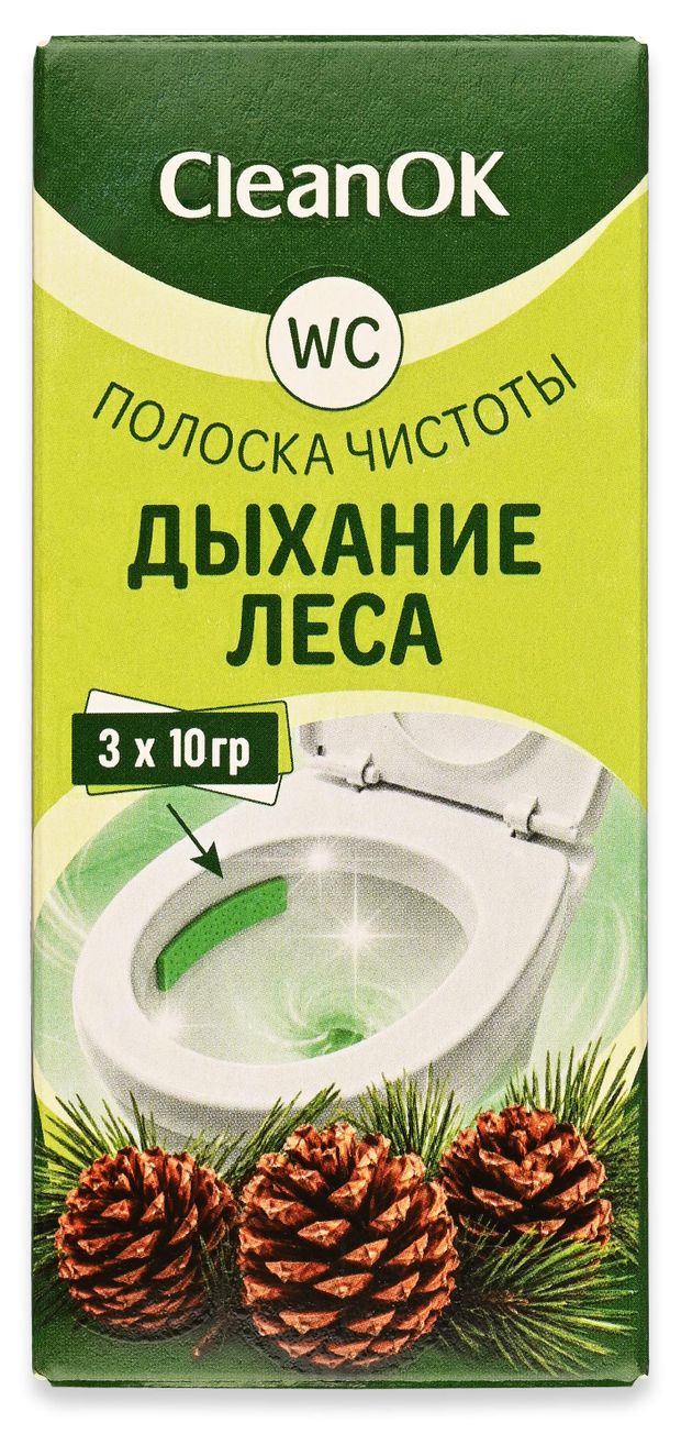 Полоски чистоты для унитаза CleanOk дыхание леса, 3х10 г