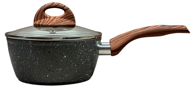 Ковш Actuel Grey Wood индукция с крышкой, d 16 см
