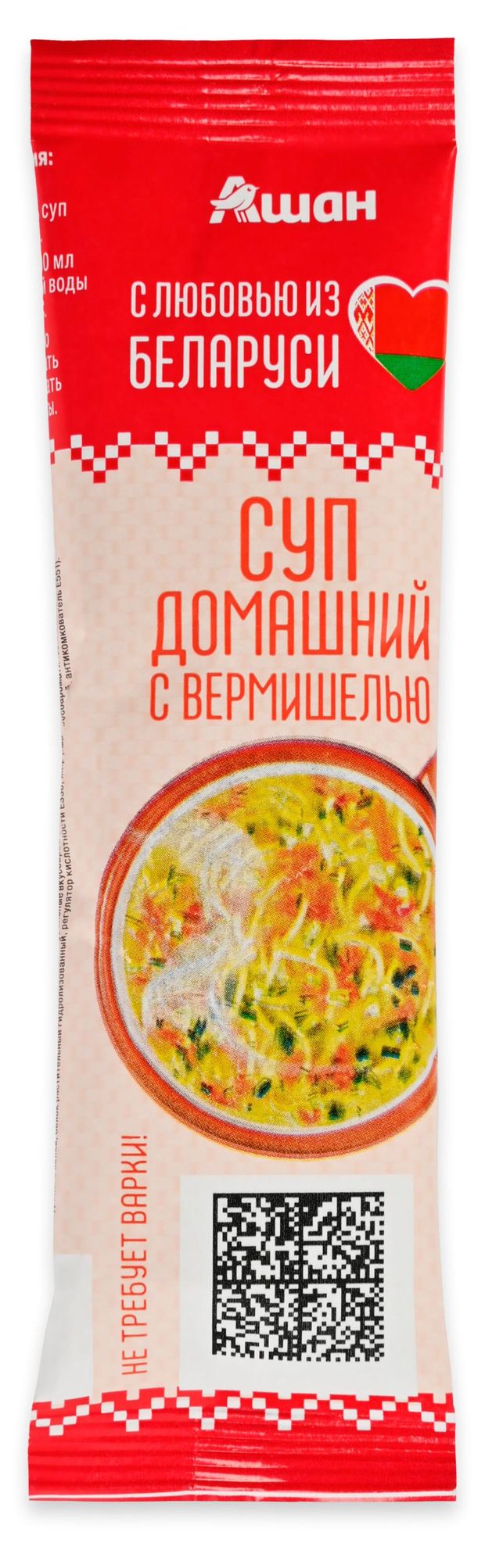 Суп-пюре быстрого приготовления АШАН Красная птица С любовью из Беларуси Куриный с вермишелью Беларусь, 17 г