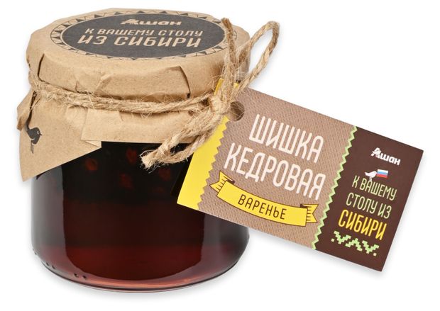 Варенье АШАН Красная птица из кедровых шишек, 240 г