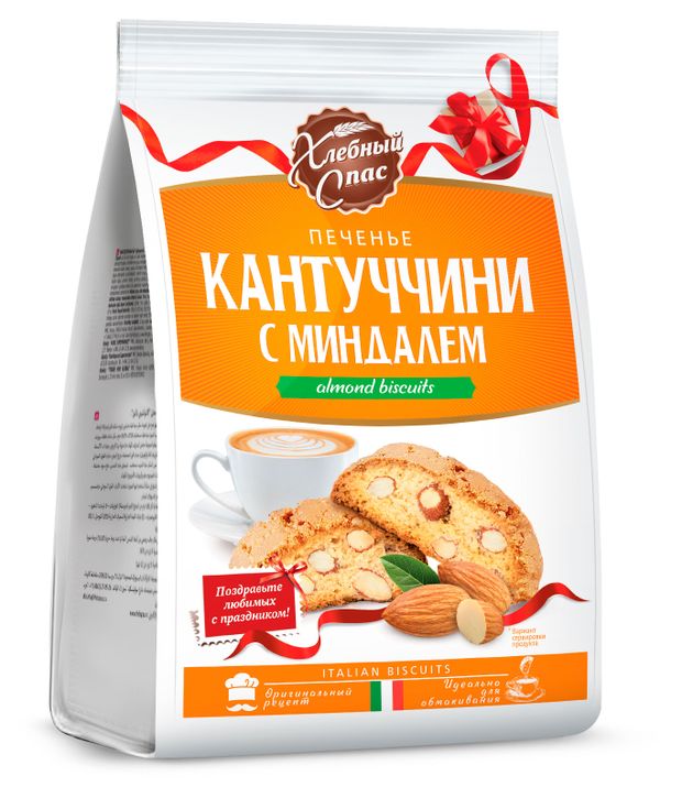 Печенье сдобное Хлебный Спас Кантуччини с миндалем, 180 г