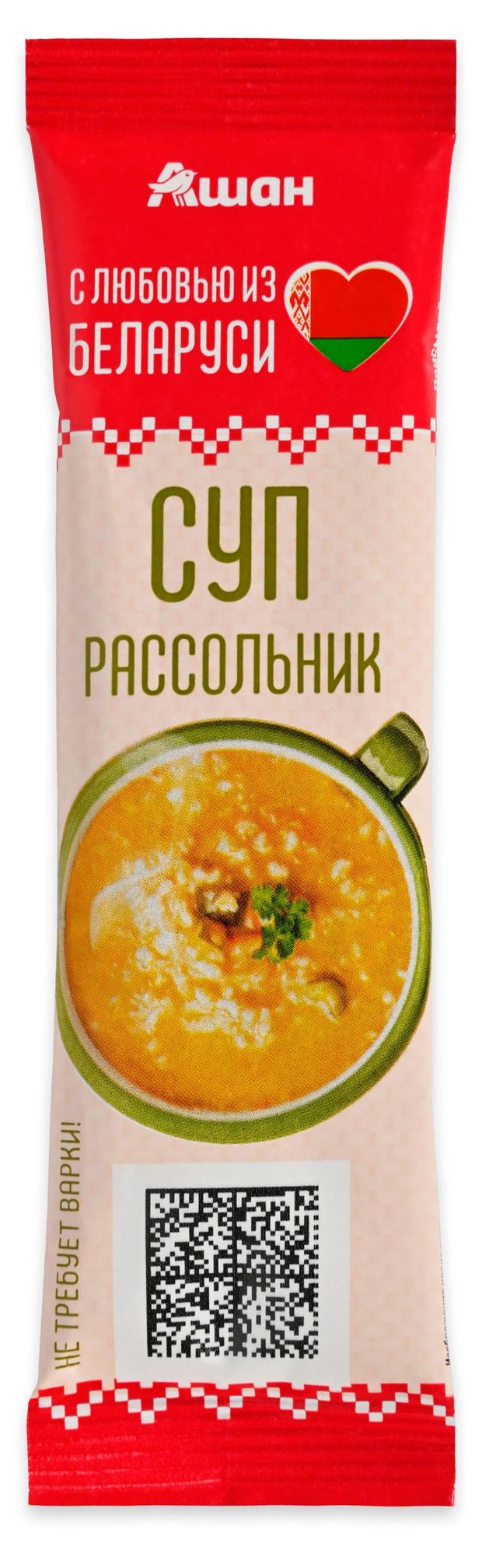 Суп быстрого приготовления АШАН Красная птица С любовью из Беларуси Рассольник Беларусь, 16 г