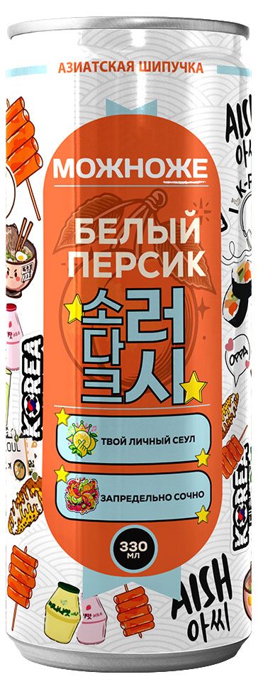 Лимонад Можноже Азиатская шипучка Белый персик, 330 г