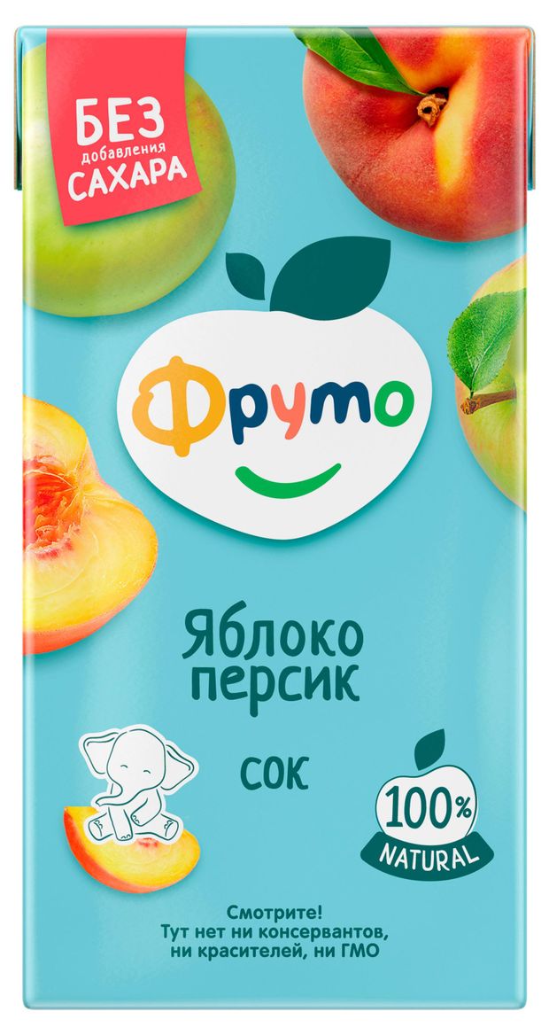 Сок Фруто яблоко персик с мякотью с 3 лет, 500 мл