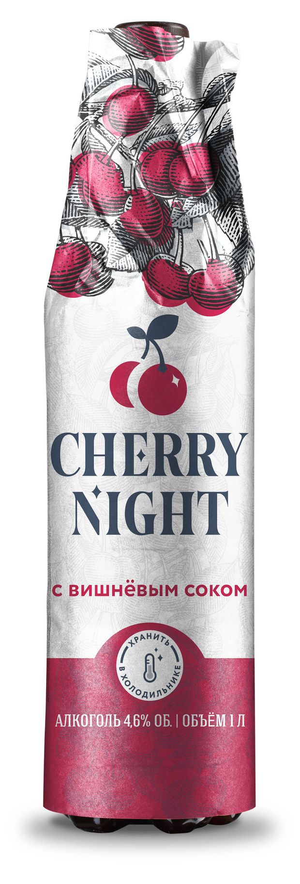 Пивной напиток Cherry Night фруктовый фильтрованный 4,6%, 1 л