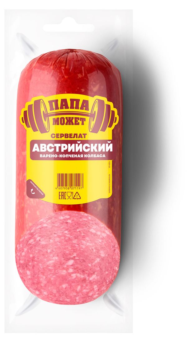 Колбаса варено-копченая Папа может Сервелат Австрийский, 420 г