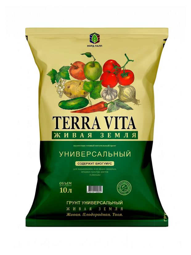 Грунт универсальный Terra Vita Живая земля, 10 л