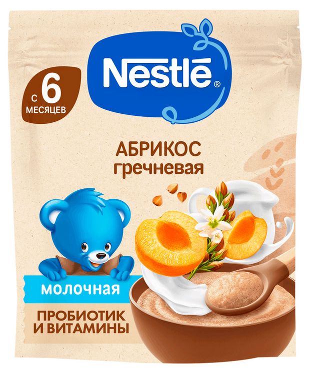 Каша молочная детская Nestle гречневая с абрикосом с 6 месяцев, 200 г