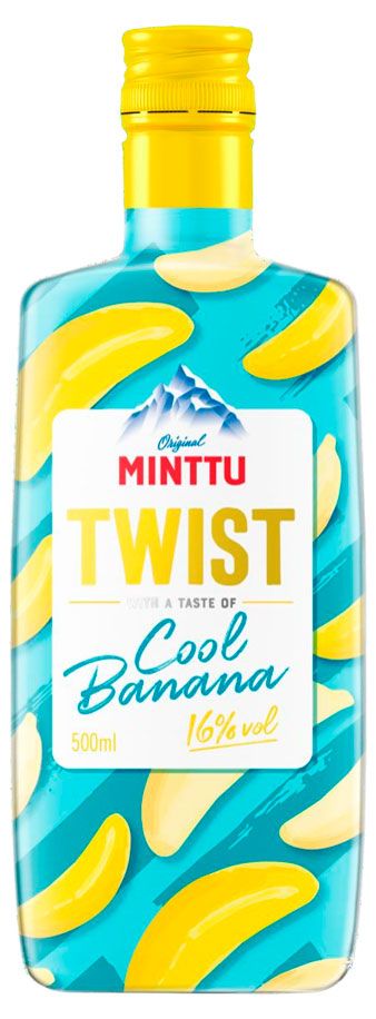Ликер десертный Minttu Twist Cool Banana со вкусом мяты и банана Финляндия, 0,5 л