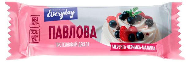 Батончик протеиновый Everyday Десерт Павлова меренга малина черника, 35 г