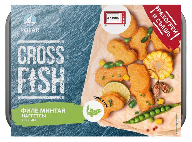 Наггетсы из филе минтая Cross Fish в кляре замороженные, 250 г