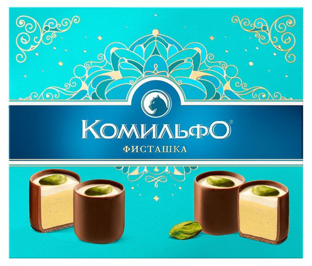 Конфеты Комильфо с двухслойной начинкой со вкусом фисташки, 232 г