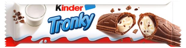 Батончик вафельный Kinder Tronky с молочной начинкой измельченным печеньем и прослойкой из молочного шоколада, 18 г