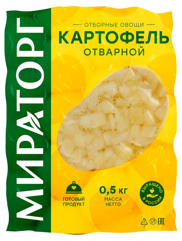 Картофель отварной Мираторг резанный кубики охлажденный, 500 г