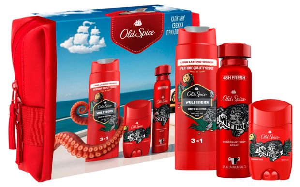 Набор подарочный Old Spice дезодорант в стике 50 мл + гель для душа 250 мл + дезодорант спрей 150 мл