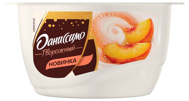 Творожок Даниссимо Белинни персик с игристым 5,6% БЗМЖ, 130 г