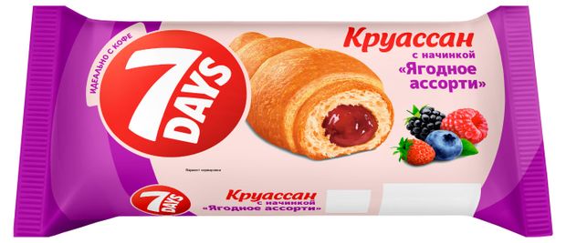 Круассан 7Days с начинкой ягодное ассорти, 65 г