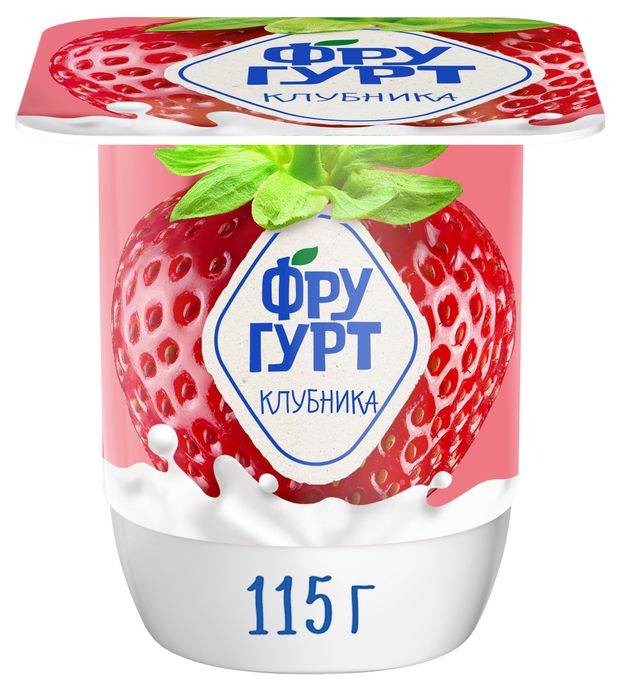 Йогурт густой Фругурт термизированный Клубника 2,5% БЗМЖ, 115 г