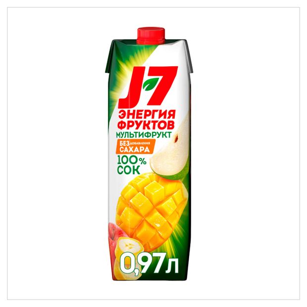 Нектар J7 Мультифрукт с мякотью, 970 мл