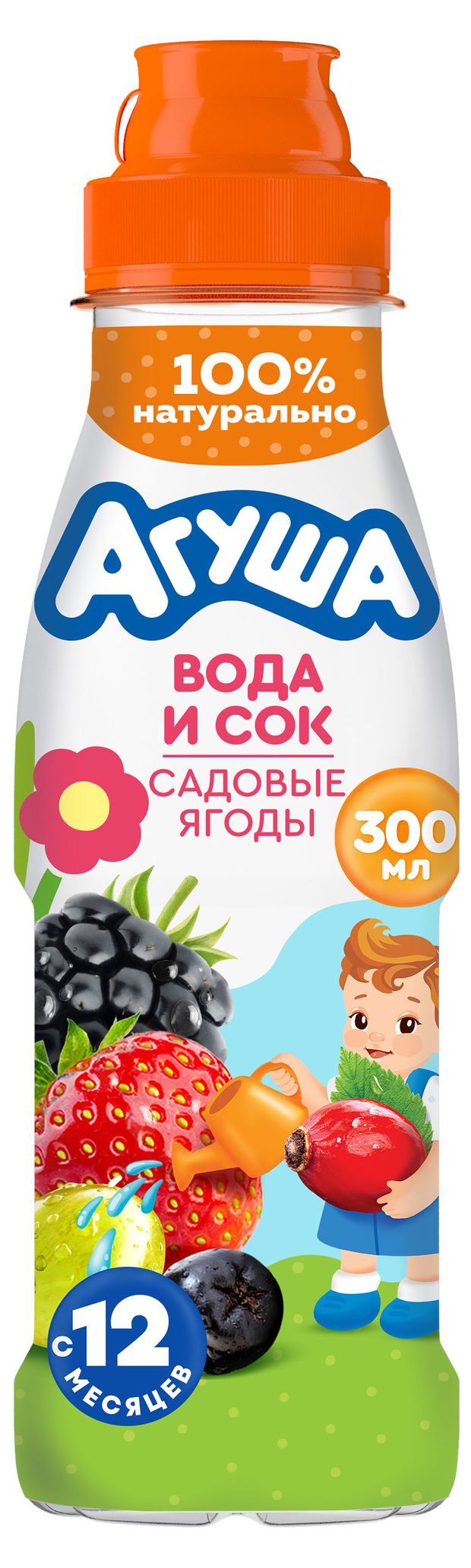 Напиток сокосодержащий Агуша Ягоды садовые с 12 мес., 300 мл