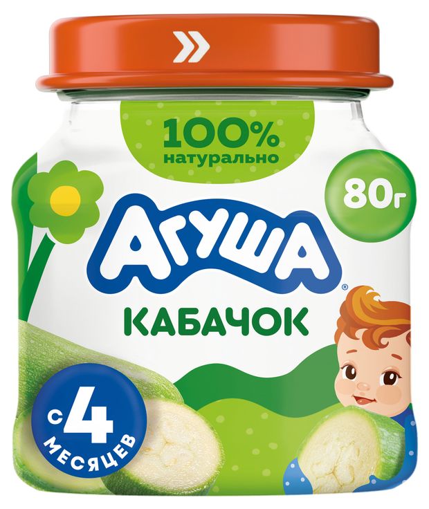 Пюре овощное Агуша Первая ложка кабачок с 4 мес., 80 г