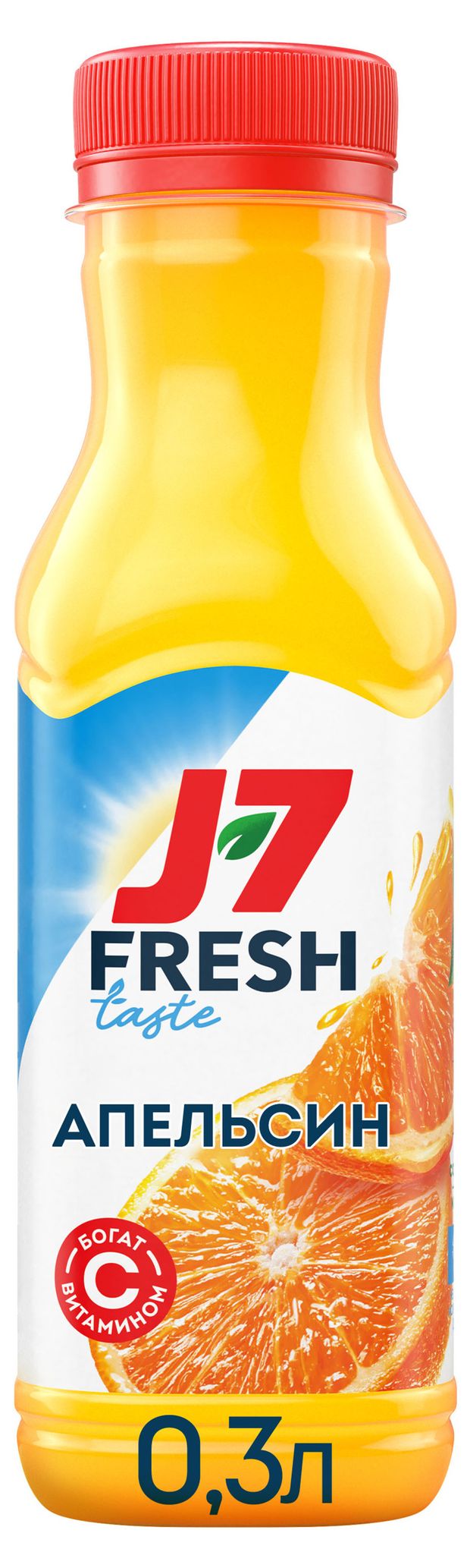 Сок J7 Fresh Taste Апельсин без сахара охлажденный, 0,3л