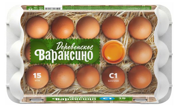 Яйцо куриное Вараксино Деревенское С1 цвет в ассортименте, 15 шт