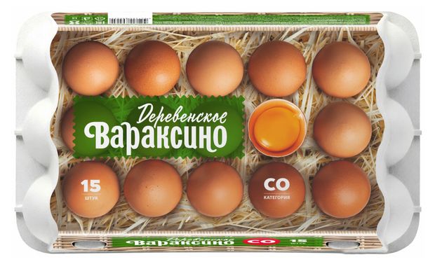 Яйцо куриное Вараксино Деревенское СО цвет в ассортименте, 15 шт