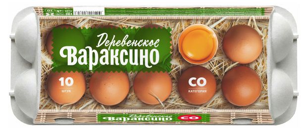 Яйцо куриное Вараксино Деревенское С0 цвет в ассортименте, 10 шт