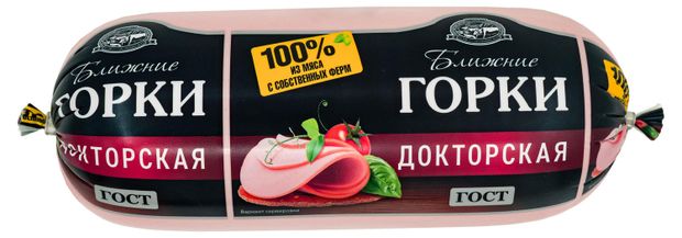 Колбаса вареная Ближние горки Докторская из свинины и говядины ГОСТ, ~ 1 кг