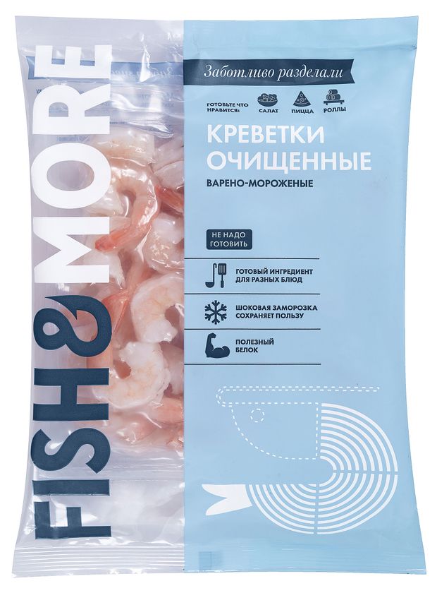 Креветки варено-мороженные Fish&amp;More 41/5...