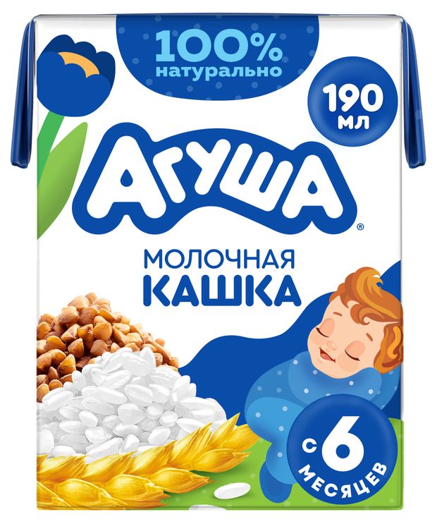Каша молочно-злаковая жидкая Агуша Засыпай-ка 1,8% с 6 мес., 200 г